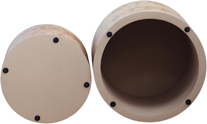 Nesting Coffee Table Set of 2 for Living Room, Modern Round Wooden Circle - Image 6