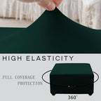 Super Stretch Ottoman Cover- Soft Form Fit Ottoman Cover Rectangular Ottoman - Image 5