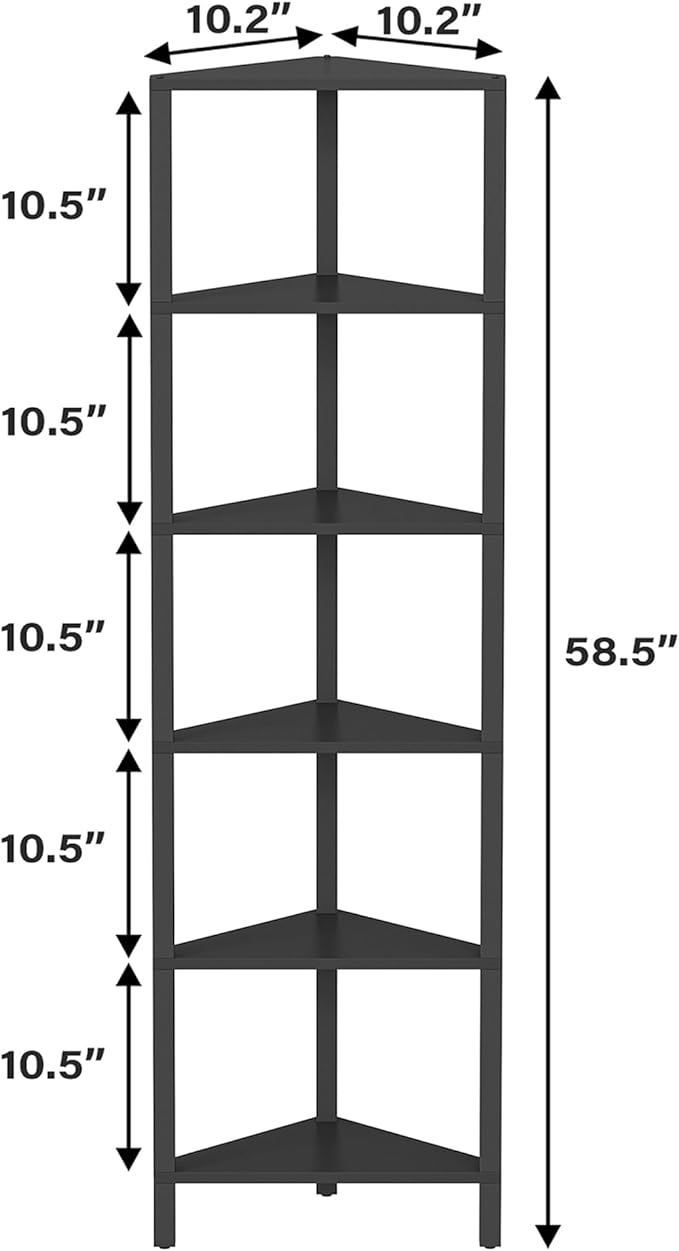 TUTOTAK Corner Shelf, 6-Tier Corner Bookshelf - Image 2