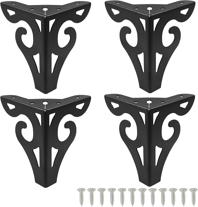 Piutouyar 5 Inch Hollow Out Furniture Legs Set of 4, Modern Triangle Couch Feet by Piutouyar