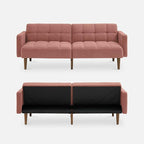 mopio Aaron 76.8" Couch, Small Futon Sofa Bed, Mid Century Modern Futon Couch - Image 9