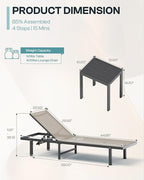 Outdoor Lounge Chairs Set of 2, Aluminum Pool Lounge Chairs - Image 2