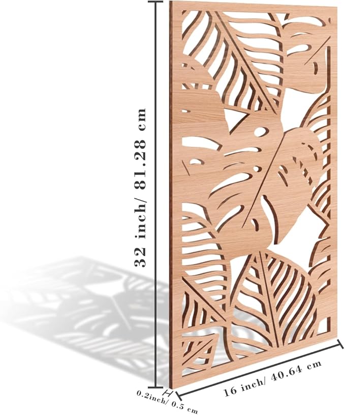 IARTTOP Large Wood Tropical Wall Art 15.9X32 Inch Carved Palm Leaves Wall Decor - Image 5