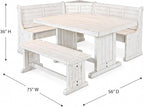 Pemberly Row 75" x 56" Farmhouse Wood Breakfast Nook Set - Image 4