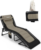 Outdoor Folding Lounge Chair Padded by WKFAMOUTCAMP