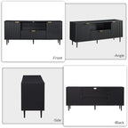 Okvnbjk Black TV Stand for 65 Inch TV, TV Consoles for Living Room, TV Stand - Image 7