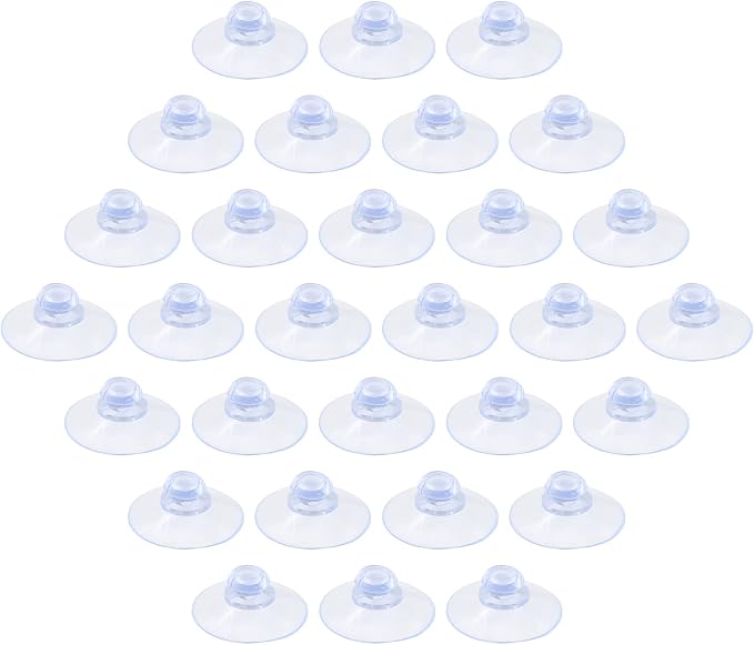 30 Pack Clear PVC Plastic Suction Cups, Anti-Collision, Transparent, Without by Qjaiune