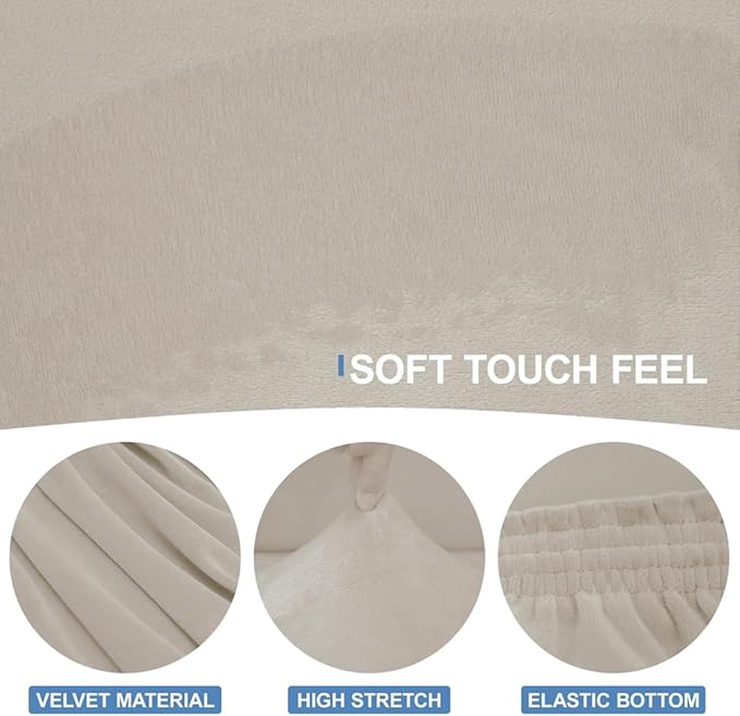 CUCRAF Cushion Sofa Cover 3 Piece Slipcovers, Soft Thick Velvet Couch Cover - Image 3