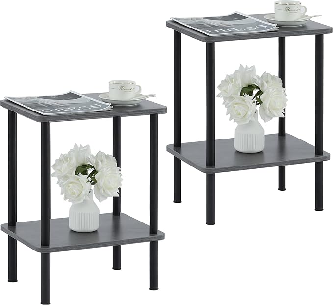 Apicizon 2 Tier End Table Set of 2, Boho Side Table by APICIZON