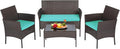 FDW Patio Furniture Set PE Rattan Patio Set Wicker Outdoor Furniture Bistro Set by FDW