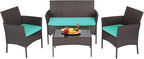 FDW Patio Furniture Set PE Rattan Patio Set Wicker Outdoor Furniture Bistro Set by FDW