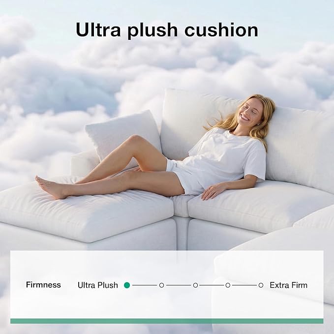Novilla 104.3" Modular Cloud Couch, Modern Sectional Sofa - Image 4