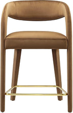 Modway EEI-6566-BRN-GLD Pinnacle Performance Velvet Counter Stool Set of Two - Image 6