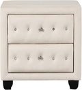 Sophia Modern Style Crystal Tufted 2-Drawer Nightstand Upholstered by MatrixFurnitureGroup