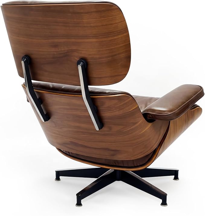 Top Grain Leather, Mid Century Chaise Lounge Chair and Ottoman, Reading Chair - Image 8