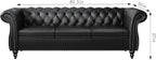 3 Piece Living Room Set, Chesterfield Leather Sofa Loveseat Couch Chair - Image 2