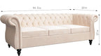 ORRD 2 Piece Living Room Set, Velvet Chesterfield Sofa Loveseat Couch - Image 6