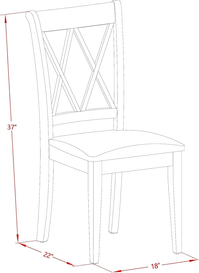 East West Furniture CLC-BLK-W Clarksville Dining Chairs - Image 3