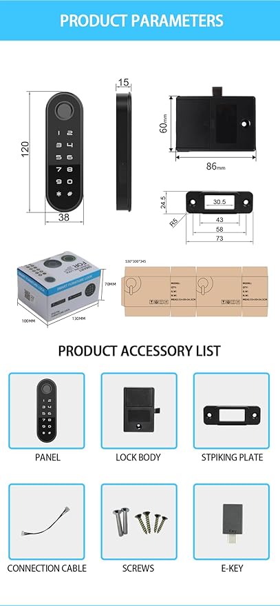 Waterproof Smart Fingerprint Cabinet Lock - Image 3