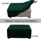 Super Stretch Ottoman Cover- Soft Form Fit Ottoman Cover Rectangular Ottoman - Image 4