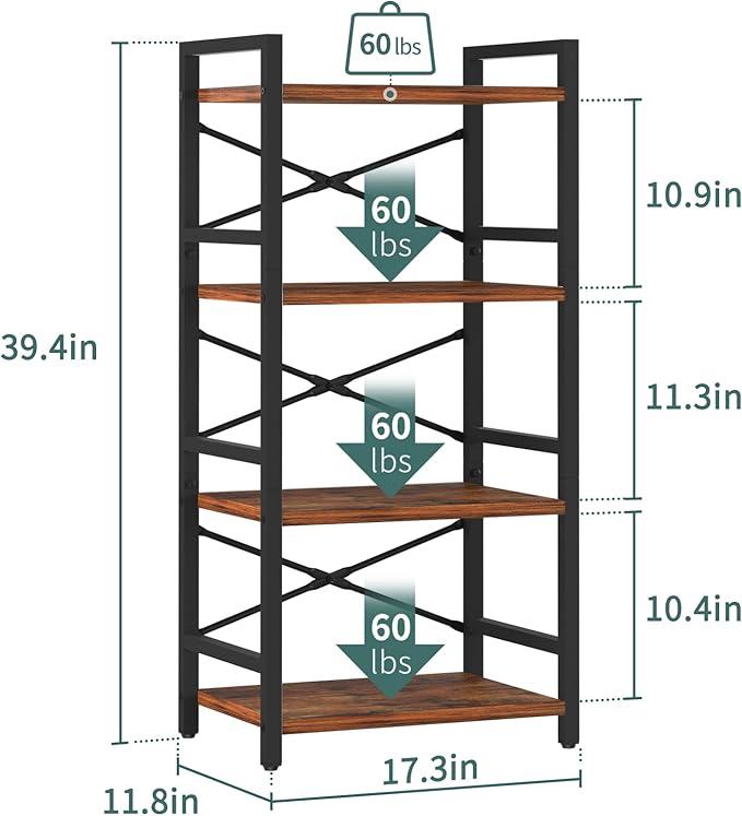 Yoobure 4 Tier Bookshelf - Image 3