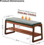 SOBIBO Solid Wood Shoe Bench, 2-Tier Wooden Entryway Bench, Modern Shoe Rack - Image 2