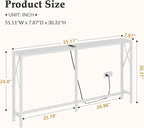 Gewudraw Console Table with Oulets and USB Ports, 55.1" Sofa Table Behind Couch - Image 3