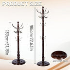 73" Wooden Coat Rack Stand, Coat Racks Freestanding - Image 6