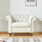 Mid-Century Sofa Chair, Faux Leather Accent Chair by YUCHIATHSoulFurniture
