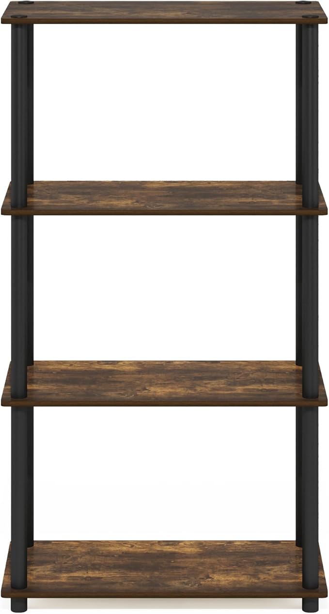 Furinno Turn-N-Tube Storage Shelves, 4-Tier Toolless Book Shelf, Corner Shelf - Image 8