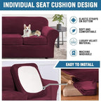 H.VERSAILTEX Velvet 4 Piece High Stretch Sofa Slipcover Cover Furniture - Image 6
