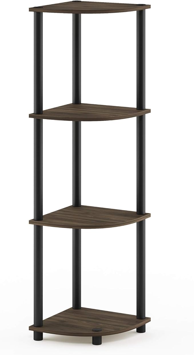 Furinno TURN-N-TUBE Corner Shelf, 4-Tier Corner Bookshelf, Display Storage by Furinno-FitsYourSpaceFitsYourBudget
