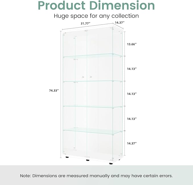 Beauty4U Glass Display Cabinet - Image 2