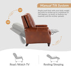 HULALA HOME Genuine Leather Manual Recliner Chair - Image 8