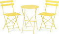 VINGLI Outdoor Folding Bistro Table and Chairs Set of 2, 3-Piece Bistro Set by VINGLI