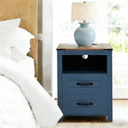 Blue Night Stand Set of 2, Rustic End Table - Image 4