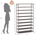 LANTEFUL 10 Tiers Shoe Rack 50 Pairs Large Capacity Tall Shoe Organizer Sturdy - Image 3