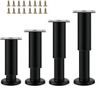 4PCS Adjustable 7.08-12.2 Inch Metal Furniture Legs Black Furniture Replacement by SWTOOL