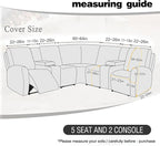ALIECOM 100% Waterproof Recliner Sectional Couch Covers L Shape Stretch Corner - Image 3