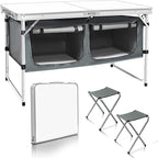 CampLand Outdoor Folding Table Aluminum Lightweight Height Adjustable by CampLand