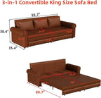 Faux Leather Sleeper Sofa Couch - Image 2