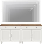 WAMPAT Farmhouse TV Stand for 75 inch TV - Image 5