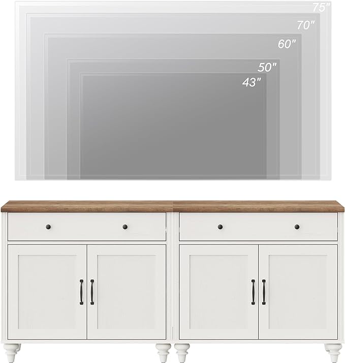 WAMPAT Farmhouse TV Stand for 75 inch TV - Image 5