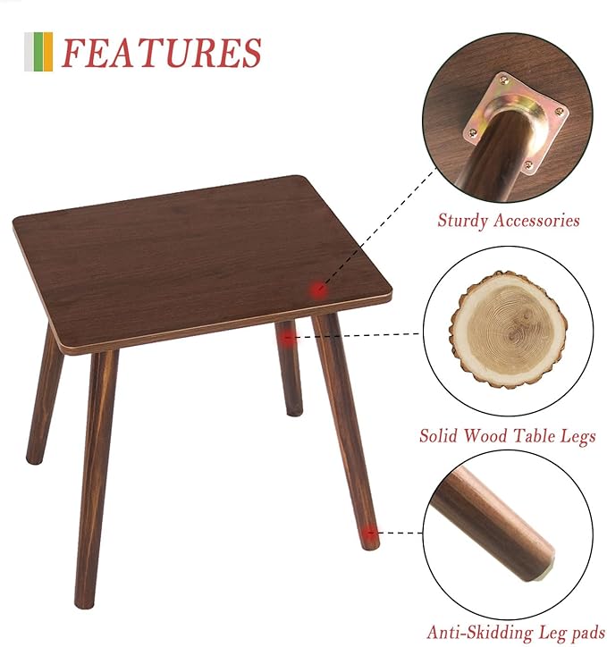 Small Side Table, Mid Century Modern End Tables Living Room, Wood Accent Bed - Image 4