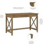 Bush Home Key West 48W Writing Desk in Reclaimed Pine - Image 5