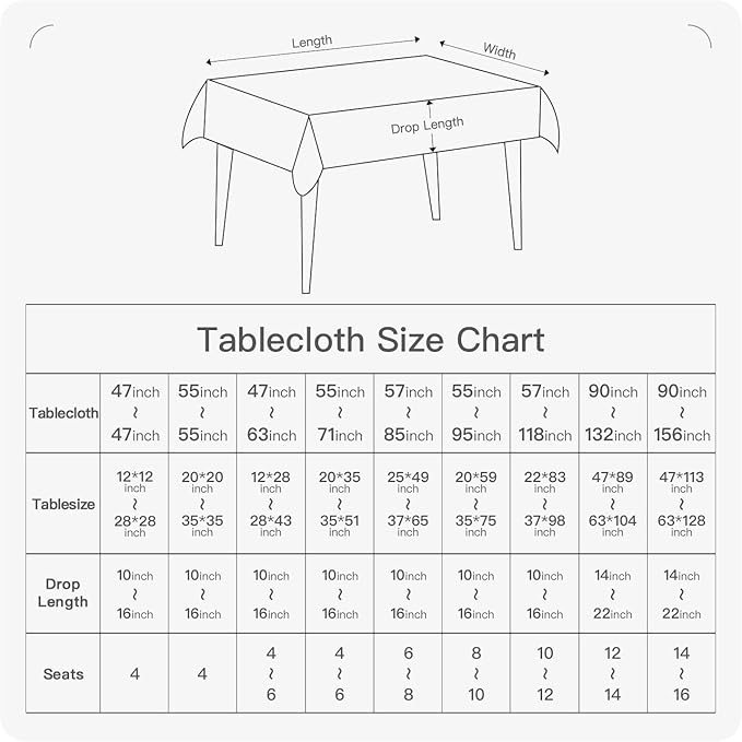 BALCONY & FALCON Rectangle Tablecloth Washable Wrinkle Resistant and Water - Image 6