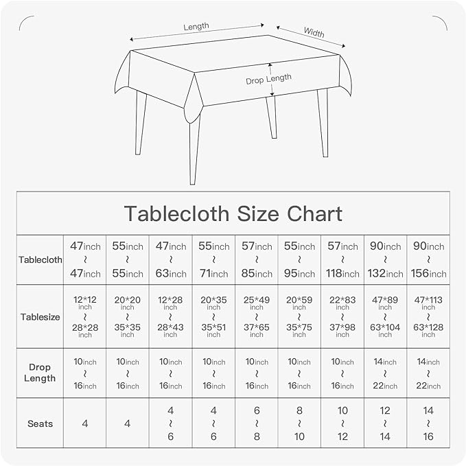 BALCONY & FALCON Rectangle Tablecloth Washable Wrinkle Resistant and Water - Image 6
