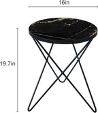 HLR Modern Round Side Table Set of 2, End Table - Image 3