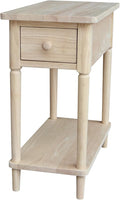 International Concepts Solid Wood Narrow Side Table Unfinished by InternationalConcepts