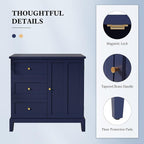 HLR Accent Cabinet with 3 Drawers and Door, Wooden Storage Cabinet with Shelves - Image 6